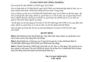 Quyết định 22/2009/QĐ-UBND Quy định chức năng nhiệm vụ quyền hạn cơ cấu tổ chức