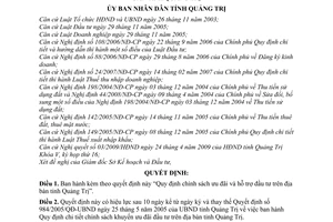 Quyết định 1099/QĐ-UBND chính sách ưu đãi hỗ trợ đầu tư trên địa bàn tỉnh Quảng Trị