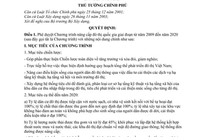 Quyết định 758/QĐ-TTg  phê duyệt Chương trình nâng cấp đô thị quốc gia giai đoạn 2009 đến 2020