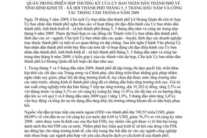 Thông báo 384/TB-VP kết luận Chủ tịch Ủy ban nhân dân thành phố Lê Hoàng Quân phiên họp thường kỳ tình hình kinh tế xã hội công tác trọng tâm 2009