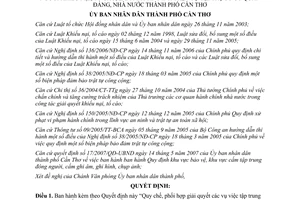 Quyết định 35/2009/QĐ-UBND giải quyết mất an ninh trật tự Cần Thơ