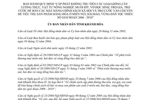 Quyết định 44/2009/QĐ-UBND phát không thu tiền cây giống cho dân tộc thiểu số 2006 2010 Khánh Hòa