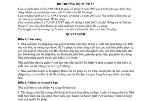 Quyết định 1243/QĐ-BTP quy định chức năng nhiệm vụ quyền hạn cơ cấu tổ chức Nhà xuất bản Tư pháp