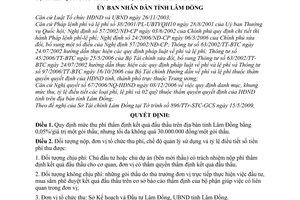 Quyết định 55/2009/QĐ-UBND  mức thu, nộp, tỷ lệ điều tiết chế độ quản lý sử dụng phí thẩm định kết quả đấu thầu