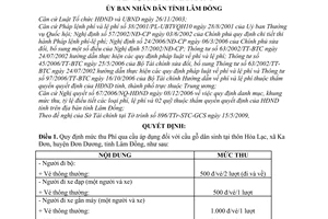 Quyết định 53/2009/QĐ-UBND  mức thu, nộp, tỷ lệ điều tiết chế độ quản lý sử dụng phí qua cầu trên địa bàn tỉnh Lâm Đồng