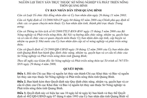 Quyết định 08/2009/QĐ-UBND nhiệm vụ quyền hạn Chi cục thủy sản Quảng Bình