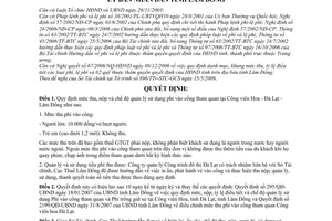 Quyết định 29/2009/QĐ-UBND  mức thu nộp chế độ quản lý sử dụng phí tham quan