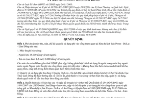 Quyết định 28/2009/QĐ-UBND mức thu, nộp chế độ quản lý sử dụng phí tham quan