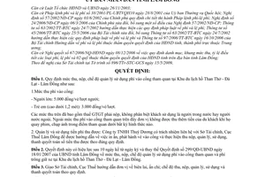 Quyết định 31/2009/QĐ-UBND  mức thu, nộp, chế độ quản lý sử dụng phí tham quan