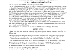 Quyết định 46/2009/QĐ-UBND  lệ phí cấp giấy phép xây dựng