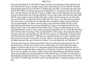 Chỉ thị 16/CT-UBND 2009 hiện Nghị định 87/2007/NĐ-CP ở công ty CP TNHH Bình Dương