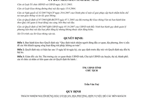 Quyết định 85/2009/QÐ-UBND trách nhiệm người đứng đầu bến khách ngang sông trái phép Bắc Ninh