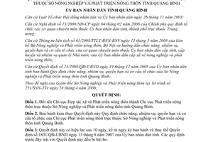 Quyết định 09/2009/QĐ-UBND đổi tên Chi cục Phát triển nông thôn Quảng Bình