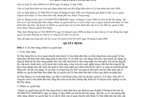 Quyết định 27/2009/QĐ-UBND quy định chức năng nhiệm vụ quyền hạn cơ cấu tổ chức