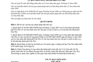 Quyết định 36/2009/QĐ-UBND bãi bỏ văn bản Cần Thơ