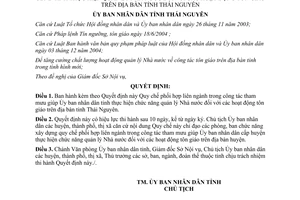 Quyết định 17/2009/QĐ-UBND phối hợp liên ngành quản lý hoạt động tôn giáo Thái Nguyên