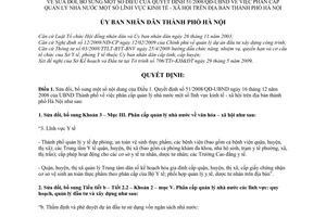 Quyết định 79/2009/QĐ-UBND sửa đổi Quyết định 51/2008/QĐ-UBND phân cấp quản lý nhà nước lĩnh vực kinh tế-xã hội địa bàn thành phố Hà Nội