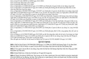 Quyết định 30/2009/QĐ-UBND bãi bỏ 40/2008/QĐ-UBND ban hành bản quy định nhiệm vụ quản lý dự án đầu tư xây dựng công trình địa bàn Quảng Ngãi