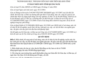 Quyết định 31/2009/QĐ-UBND chi tổ chức thi tốt nghiệp tuyển sinh Quảng Ngãi