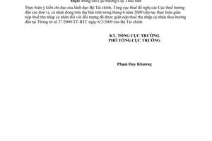 Công điện 38/TCT-VP tiếp tục giãn nộp thuế thu nhập cá nhân