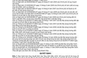 Quyết định 45/2009/QĐ-UBND điều chỉnh nội dung lập quản lý chi phí đầu tư xây dựng công trình lập quy hoạch xây dựng dịch vụ công ích Khánh Hòa