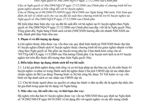 Hướng dẫn 1520/NHCS-TDNN cho vay ưu đãi lãi suất hộ nghèo tại 61 huyện nghèo Nghị quyết 30a/2008/NQ-CP