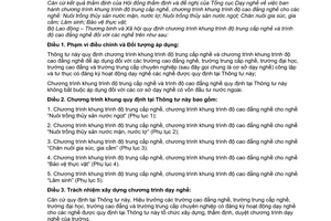 Thông tư 21/2009/TT-BLĐTBXH quy định chương trình khung trình độ trung cấp cao đẳng nghề nhóm nghề nông, lâm nghiệp thủy sản