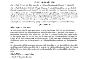 Quyết định 1342/QĐ-UBND năm 2009 chức năng nhiệm vụ Sở Nông nghiệp Bến Tre