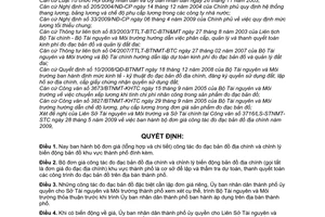 Quyết định 2980/QĐ-UBND ban hành bộ đơn giá công tác đo đạc bản đồ địa chính năm 2009 khu vực thành phố Hồ Chí Minh