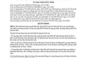 Quyết định 20/2009/QĐ-UBND quy định giá tối thiểu gỗ tròn khoáng sản động vật rừng tự nhiên lâm sản phụ tính thuế tài nguyên