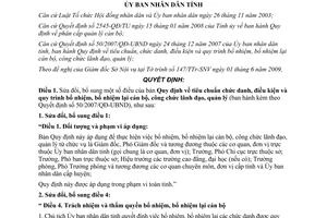 Quyết định 29/2009/QĐ-UBND sửa đổi tiêu chuẩn chức danh cán bộ công chức Tây Ninh