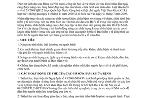 Chương trình 527/CTr-BYT nâng cao chất lượng khám, chữa bệnhcơ sở khám chữa bệnh đáp ứng sự hài lòng của người bệnh bảo hiểm y tế