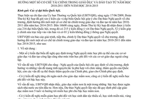 Báo cáo 252 BC/UBTVQH12 giải trình, tiếp thu, chỉnh lý NQ chủ trương, định hướng cơ chế tài chính giáo dục 2010 2015