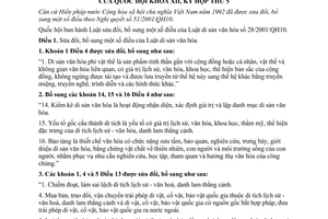 Luật di sản văn hóa 2009 sửa đổi 32/2009/QH12