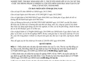 Quyết định 2012/QĐ-UBND 2009 điều chỉnh mức chi phục vụ các kỳ thi Quảng Nam