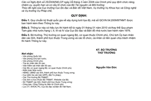 Thông tư 06/2009/TT-BTNMT quy chuẩn kỹ thuật quốc gia xây dựng lưới tọa độ