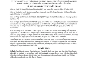 Quyết định 06/2009/QĐ-UBND Quy định danh mục hàng hoá thực hiện bình ổn giá