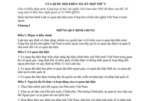 Luật cơ quan đại diện nước Cộng hòa xã hội chủ nghĩa Việt Nam ở nước ngoài 2009 33/2009/QH12