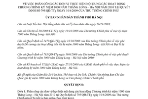 Quyết định 3038/QĐ-UBND năm 2009 phân công đơn vị thực hiện Chương trình kỷ niệm