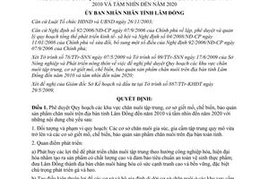 Quyết định 1406/QĐ-UBND năm 2009 khu vực chăn nuôi cơ sở giết mổ chế biến Lâm Đồng