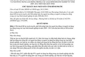 Quyết định 1696/QĐ-UBND tuyên truyền phổ biến pháp luật cho người lao động