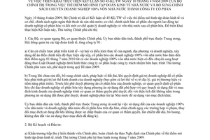 Chỉ thị 854/CT-TTg thực hiện kết luận 45-KL/TW thí điểm mô hình TĐKTNN bổ sung chính sách chuyển DN 100% vốn nhà nước thành CTCP