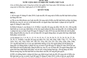 Nghị quyết 33/2009/QH12 thi hành Luật bổ sung Bộ luật Hình sự