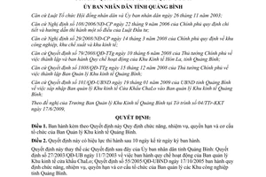Quyết định 10/2009/QĐ-UBND chức năng nhiệm vụ quyền hạn BQL Khu kinh tế Quảng Bình