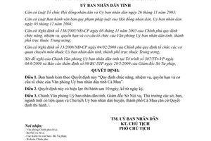 Quyết định 11/2009/QĐ-UBND chức năng nhiệm vụ văn phòng uỷ ban nhân dân tỉnh