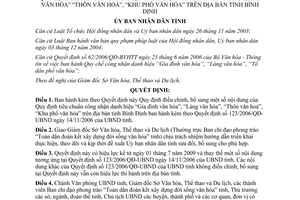 Quyết định 17/2009/QĐ-UBND Quy định tiêu chuẩn công nhận danh hiệu văn hóa