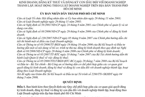 Quyết định 43/2009/QĐ-UBND ban hành quy chế phối hợp cơ quan giải quyết đăng ký kinh doanh đăng ký thuế con dấu DN địa bàn TP.HCM