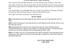 Quyết định 1320/QĐ-UBND Quy chế làm việc của Ủy ban nhân dân tỉnh Cao Bằng 2009