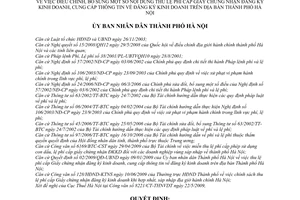 Quyết định 82/2009/QĐ-UBND điều chỉnh bổ sung thu lệ phí cấp giấy chứng nhận cung cấp thông tin đăng ký kinh doanh địa bàn thành phố Hà Nội