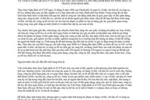 Chỉ thị 902/CT-TT tăng cường quản lý vũ khí vật liệu nổ công cụ hỗ trợ, đảm bảo an ninh trật tự tình hình mới